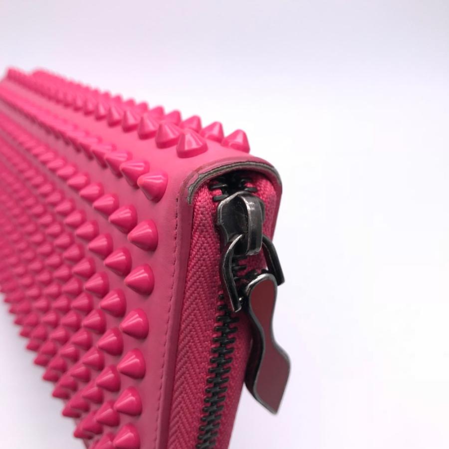 【美品】クリスチャンルブタン パネトーネラウンドファスナー ピンク 長財布 Christian Louboutin ［飯能本店］Christian クリスチャン