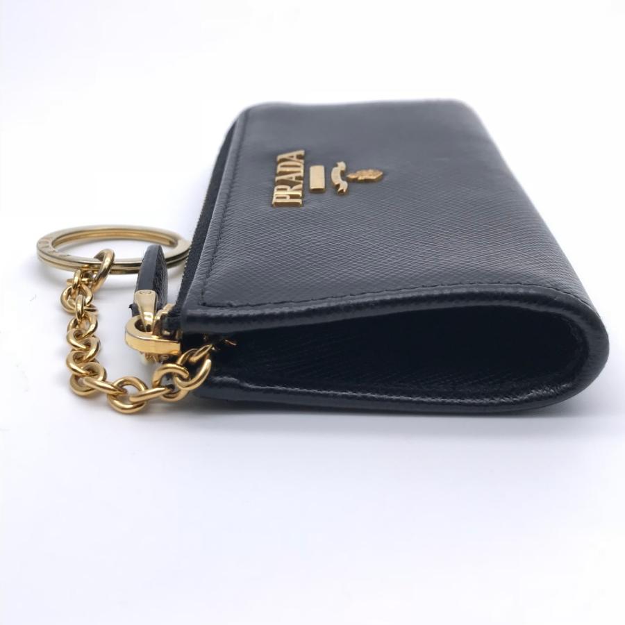 【美品】プラダ ケース キーリング サフィアーノレザー 1PP026 黒 PRADA 【10/15まで！ローン48回無金利】［飯能本店］PRADA