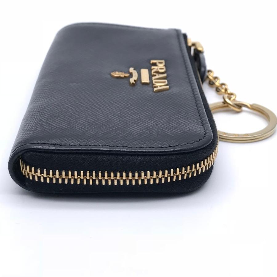 【美品】プラダ ケース キーリング サフィアーノレザー 1PP026 黒 PRADA 【10/15まで！ローン48回無金利】［飯能本店］PRADA
