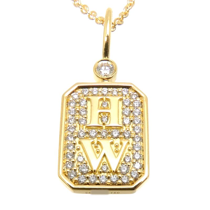 銀座店］HARRY WINSTON ハリーウィンストン チャーム バイ HW ロゴ 