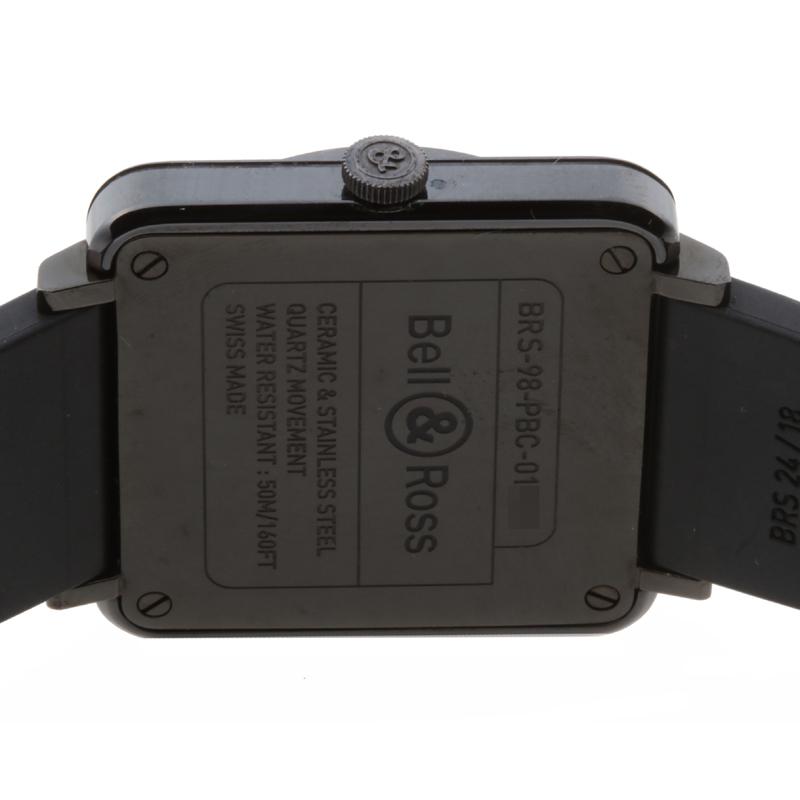 飯能本店］Bell＆Ross ベル＆ロス スクエア BRS-98-PBC 腕時計 