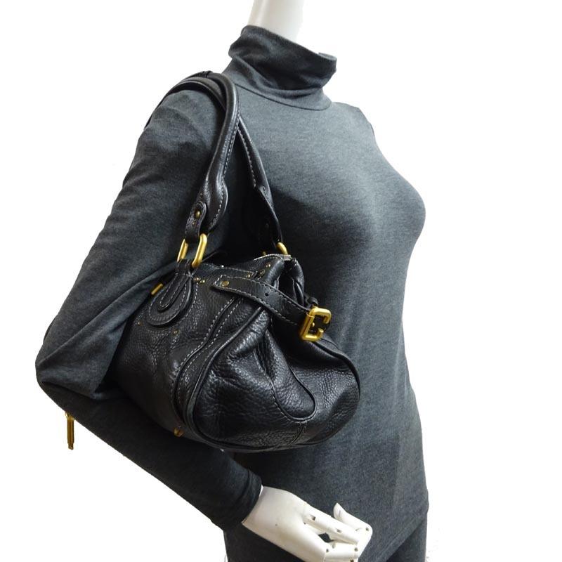 定番人気　Chloe クロエ パディントン ハンドバッグ黒 ゴールド 希少品】Chloe クロエ パディントン ハンドバッグ 黒 ゴールド