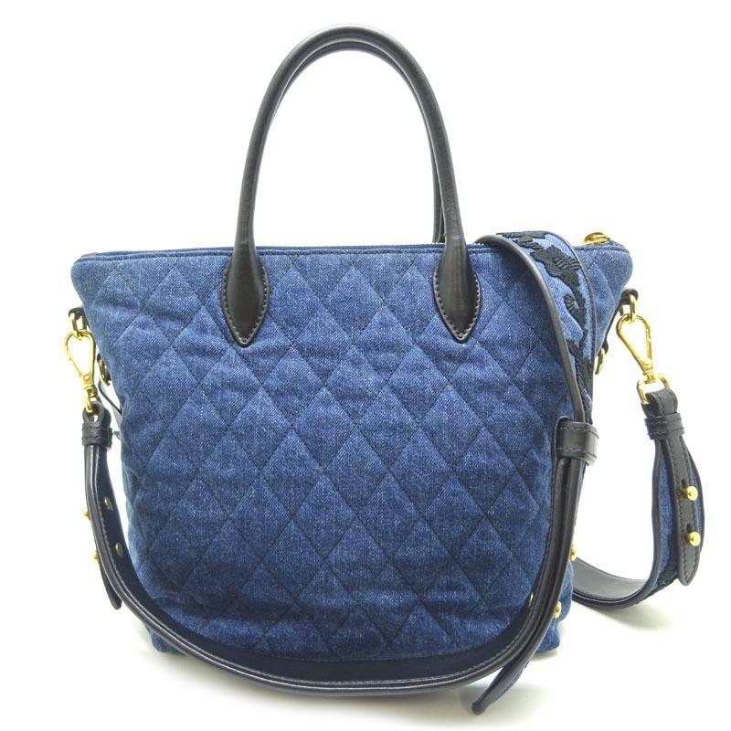 プラダ コルセール デニムレザー 2wayバッグ PRADA ［飯能本店］PRADA プラダ コルセール キルトデニム 2Way