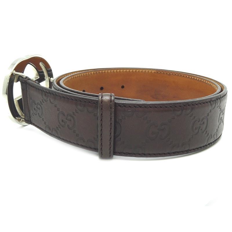 全品送料無料 グッチ インターロッキング Ggベルト ベルト レザー Gucci ブラウン シルバー レディース メンズ 中古 飯能本店 Dh601 春の最新作 送料無料 Mercurytechnologies Mn Com