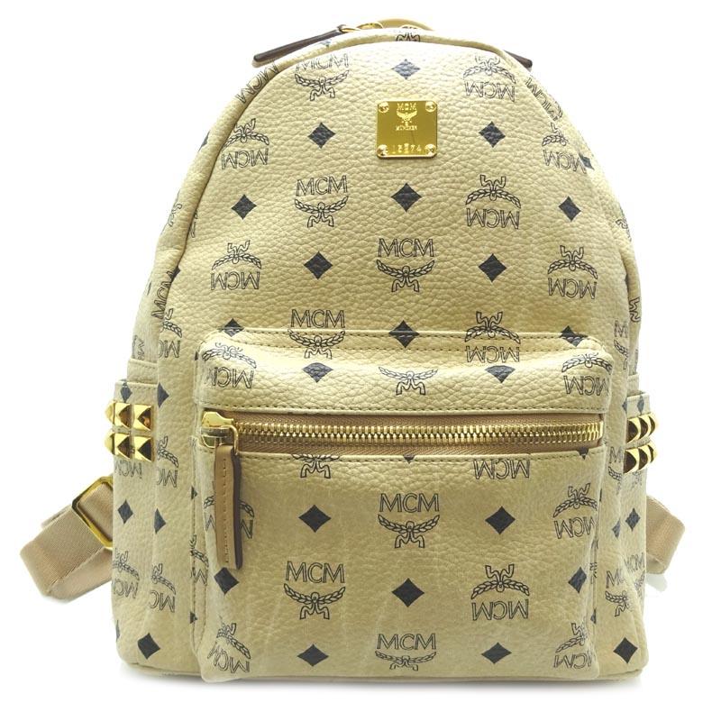 飯能本店 Mcm エムシーエム バッグパック リュックサック デイパック Mmk5sue371g001 メンズファッション リュック デイパック コーティングキャンバス リュック デイパック ライトベージュ Ds大黒屋 Dh Dh 中古 激安