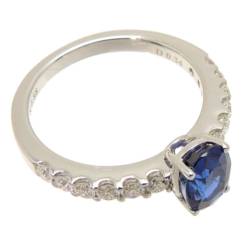 ミキモト K18WG 0.88ct 0.34ct サファイア ダイヤモンド リング・指輪 
