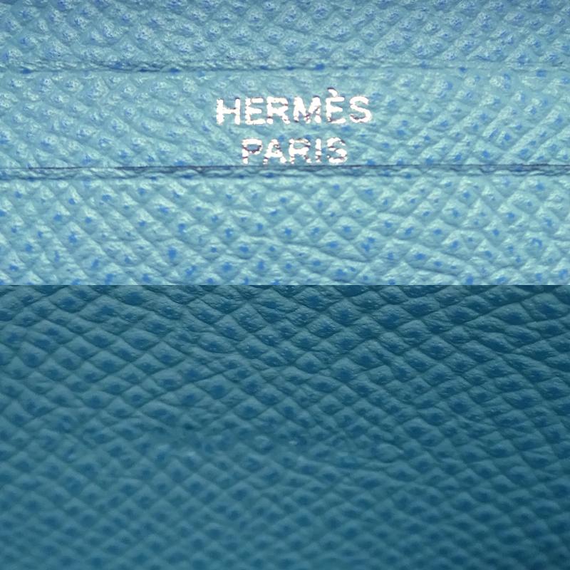 ［銀座店］HERMES エルメス ベアンコンパクト X刻印 2016年製 二つ折り財布 ヴォーエプソン ブルーアトール レディース・メンズ DH63066｜dsdaikokuya｜10