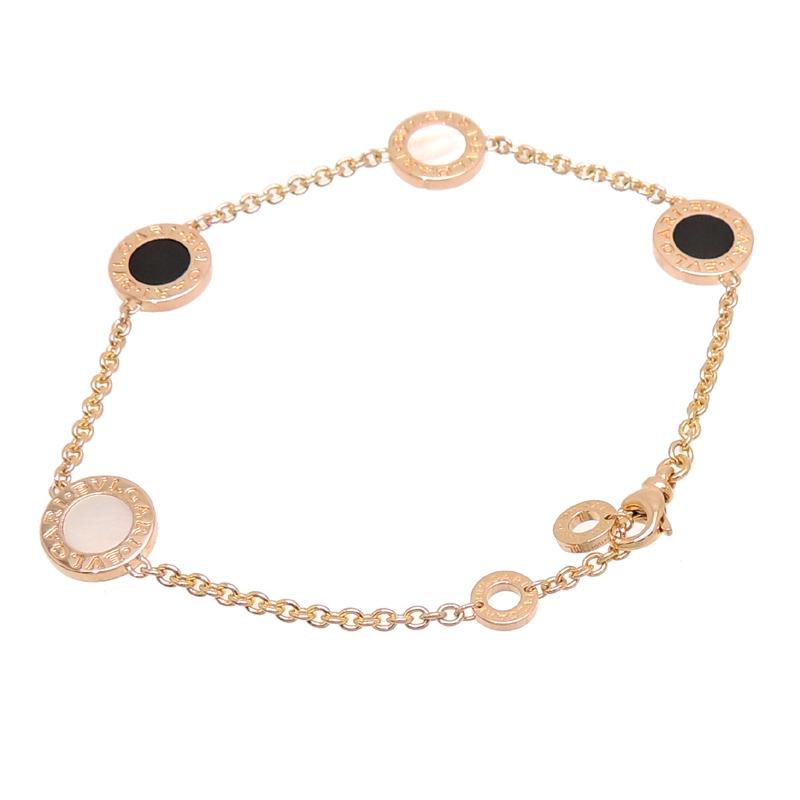 大人気 ブルガリ 銀座店 Bvlgari 750pg Dh メンズ 750ピンクゴールド ブレスレット シェル オニキス ブルガリ ブルガリ メンズアクセサリー Albinofoundation Org