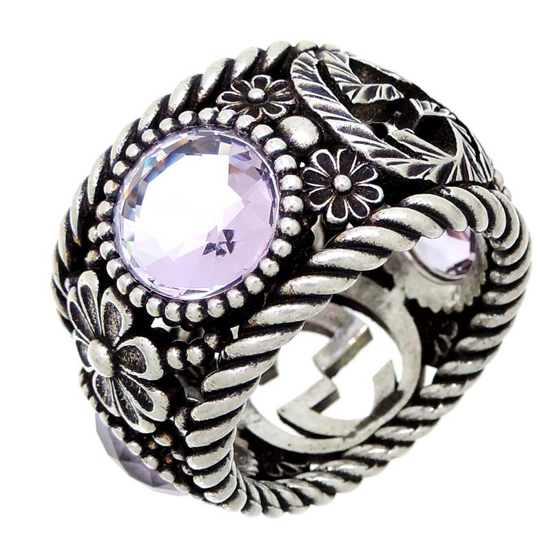 ［飯能本店］GUCCI グッチ SV925 インターロッキング G フラワー ストーン リング・指輪 シルバー925 15号 レディース  DH63879 :DH63879:DS大黒屋 - 通販 - Yahoo!ショッピング