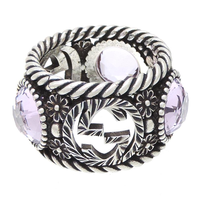 ！美品！　GUCCI グッチ　リング　AU750 SV925 10.5号 GUCCI（グッチ） Gリング 指輪 SV925 箱、袋 表記10(約9号) リング幅約