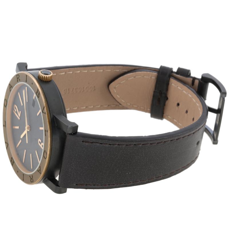 BULGARI ソロテンポブラックレザー腕時計 BULGARI ソロテンポブラックレザー腕時計 BVLGARI ブルガリ ソロテンポ