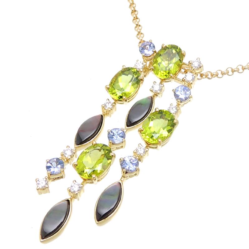 銀座店］TASAKI タサキ（田崎真珠） K18 マルチストーン ペリドット