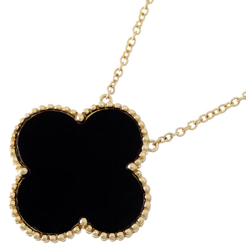 飯能本店］Non Brand ノンブランド オニキス クローバー ネックレス