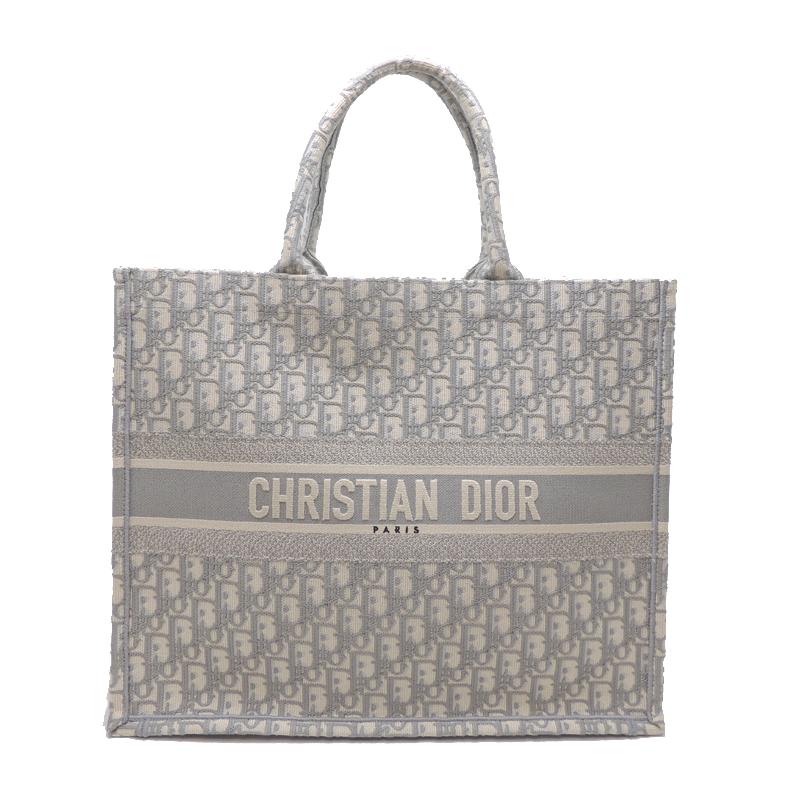 ［銀座店］Christian Dior クリスチャンディオール ブックトート ラージ トートバッグ キャンバス ホワイト/グレー レディース  DH71013 : dh71013 : DS大黒屋 - 通販 - Yahoo!ショッピング