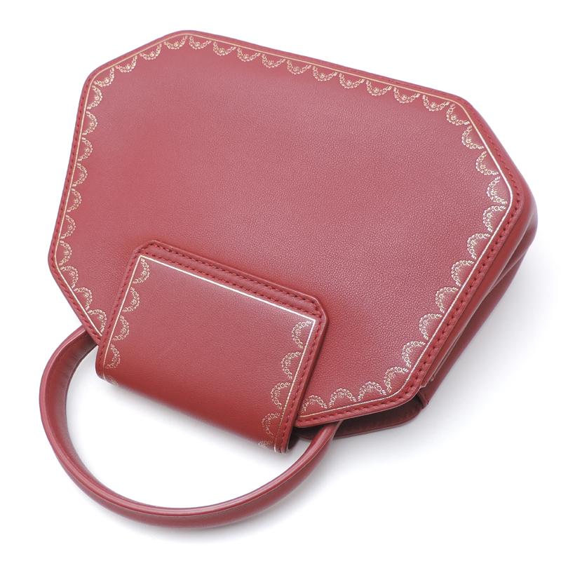 カルティエガーランド ドゥ ミニ2wayショルダーバッグレザーボルドー