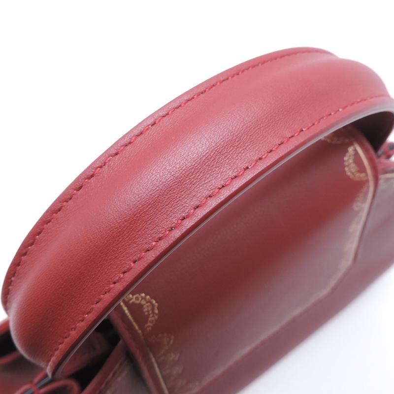 カルティエ　ガーランド ドゥ ミニ　2way　ショルダーバッグ　レザー　ボルドー カルティエガーランド ドゥ ミニ2wayショルダーバッグレザーボルドー