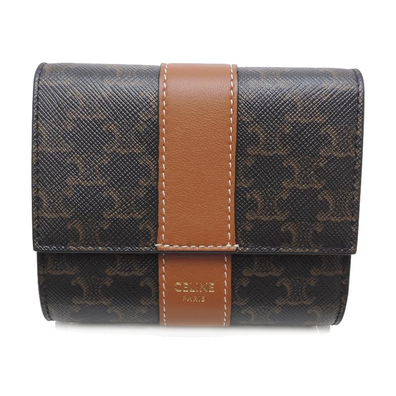 【最終再お値下げ】☆セリーヌ☆レザー/トリオンフ/スモール/三つ折り財布 ☆人気☆【CELINE】 トリオンフ/三つ折りスモールウォレット (CELINE