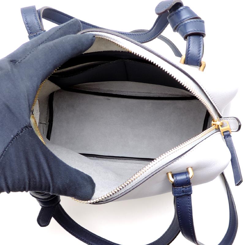 セリーヌ　ソフトキューブ　ブルーグレーとネイビーバイカラー セリーヌ ソフトキューブ ブルーグレーとネイビーバイカラー セリーヌ