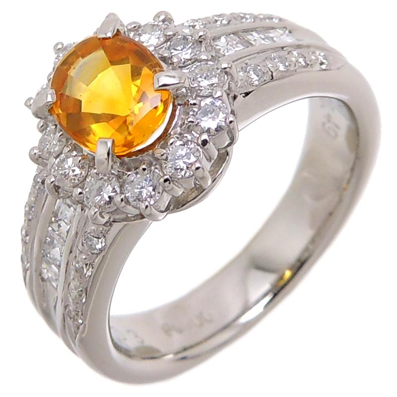 銀座店］Non Brand ノンブランド Pt900 1.03ct イエローサファイア 