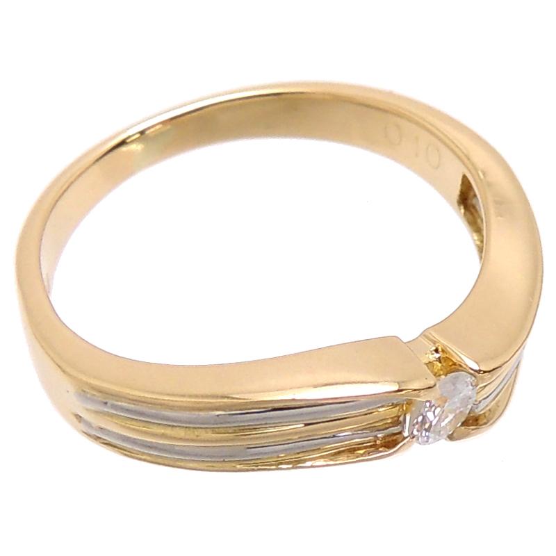 飯能本店］Non Brand ノンブランド K18 Pt900 0.10ct ダイヤモンド 