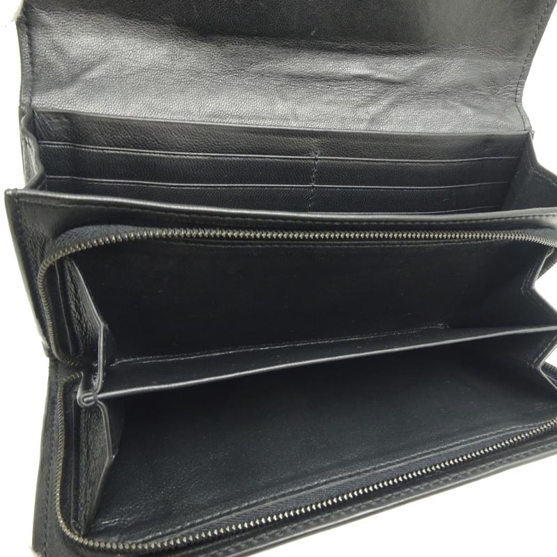 【定価10万✨パンチング/美品】ボッテガヴェネタ　長財布　黒　イントレチャート ボッテガヴェネタ 定価10万 長財布 パンチング ブラック