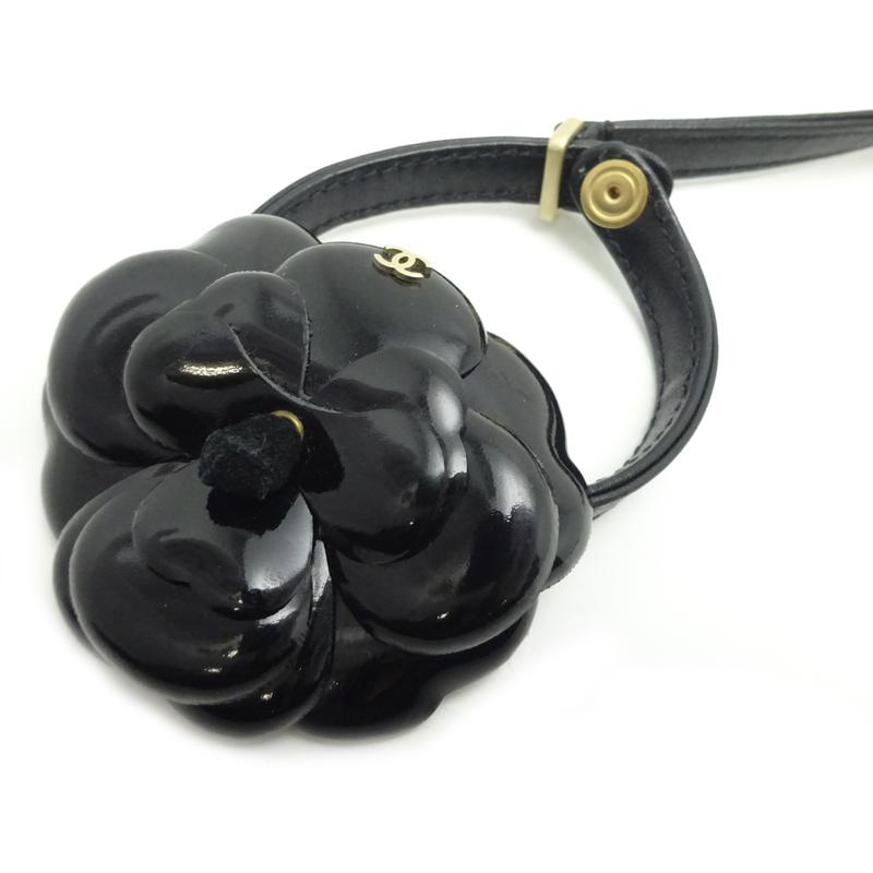 シャネル レザー ポーチ カメリア ココマーク 花柄 ファスナー 黒 CHANEL（シャネル） ［飯能本店］CHANEL カメリア ポーチ ハンドバッグ
