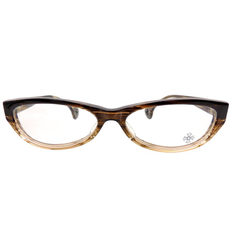 ［銀座店］CHROME HEARTS クロムハーツ アイウェア EDITH メガネ プラスチック ブラウン系 レディース・メンズ DH76368の画像
