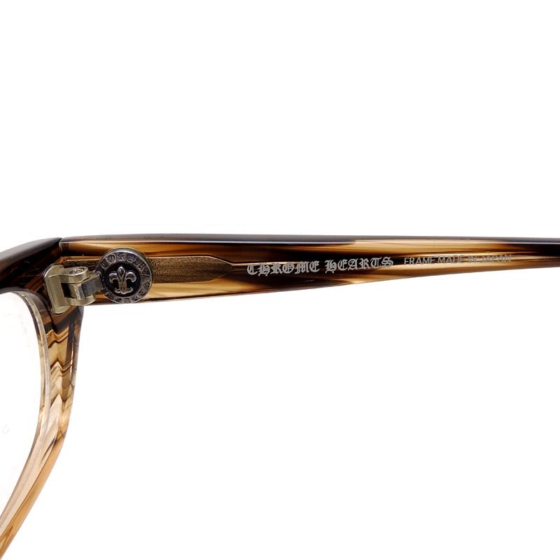 ［銀座店］CHROME HEARTS クロムハーツ アイウェア EDITH メガネ プラスチック ブラウン系 レディース・メンズ DH76368の画像