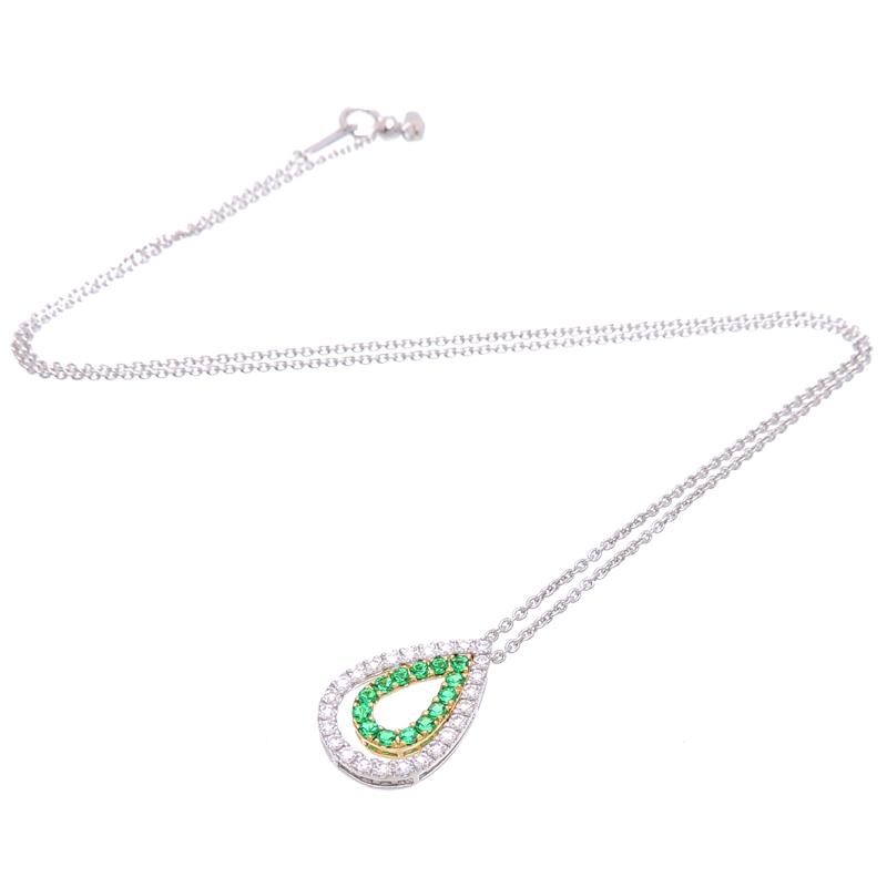 飯能本店］SUWA 0.20ct エメラルド 0.30ct ダイヤモンド ネックレス 
