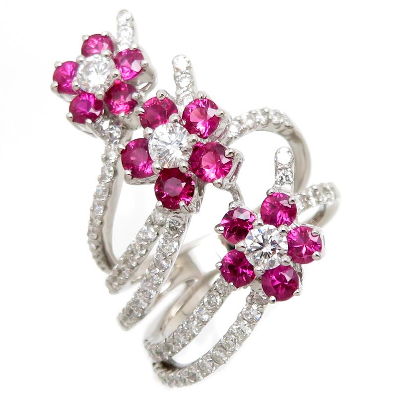 銀座店］Non Brand ノンブランド 750WG 1.56ct ルビー ダイヤモンド  