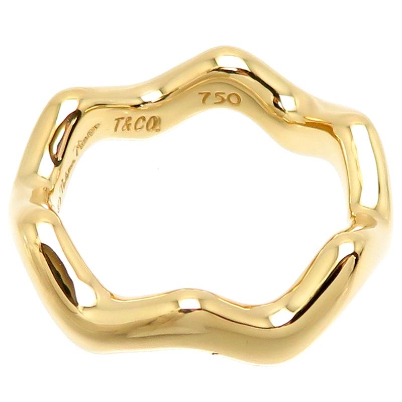 ティファニージグザグリング 12.5号　新品仕上げ　無傷未使用に近い Tiffany & Co. - ティファニー Tiffany & Co. リング ジグザグ K18YG