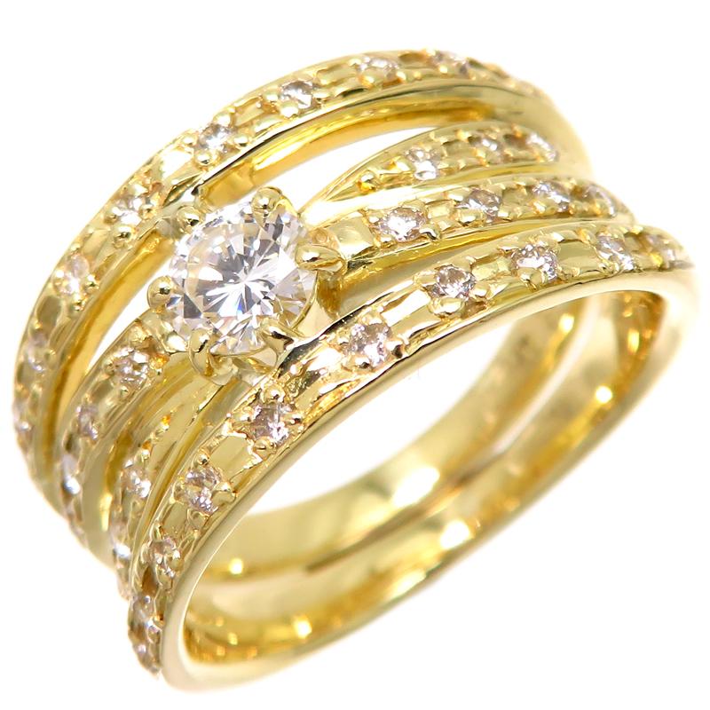 銀座店］Non Brand ノンブランド K18YG 0.32ct ダイヤモンド リング  