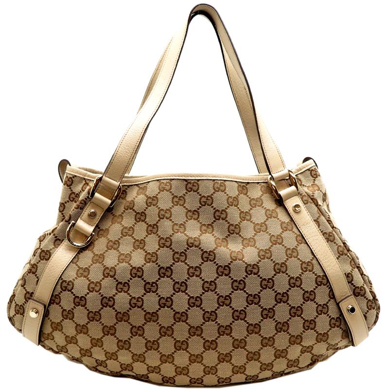 【✨美品✨】 グッチ アビー GGキャンバス トートバッグ ベージュ×ブラウン 楽天市場】【バッグ】GUCCI グッチ アビー ライン GGキャンバス