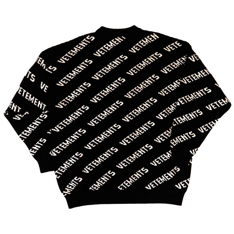 飯能本店］VETEMENTS ヴェトモン モノグラムニット #S