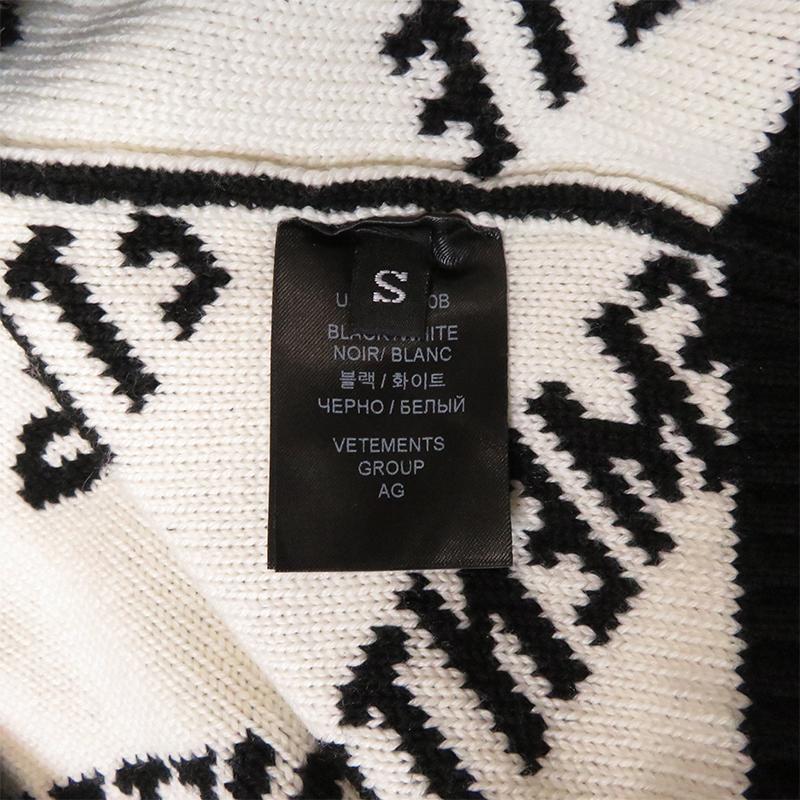 飯能本店］VETEMENTS ヴェトモン モノグラムニット #S