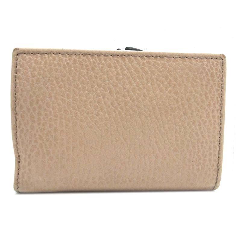 ✨美品✨ グッチ 三つ折り財布 マーモント レザー ベージュ GG ダブルG GUCCI（グッチ） ［飯能本店］GUCCI GGマーモント コンパクト