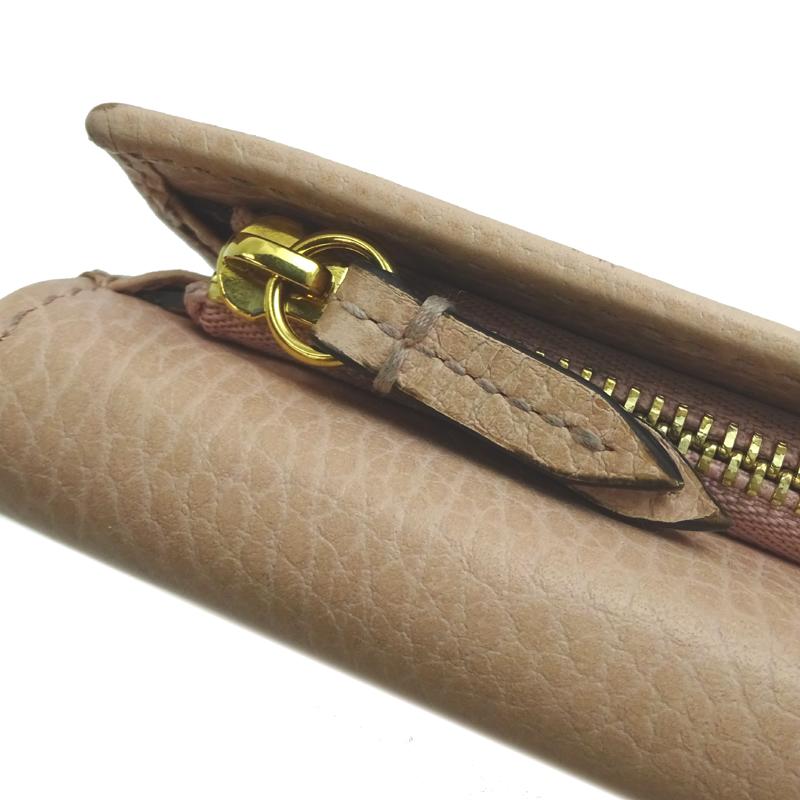 ✨美品✨ グッチ 三つ折り財布 マーモント レザー ベージュ GG ダブルG GUCCI（グッチ） ［飯能本店］GUCCI GGマーモント コンパクト