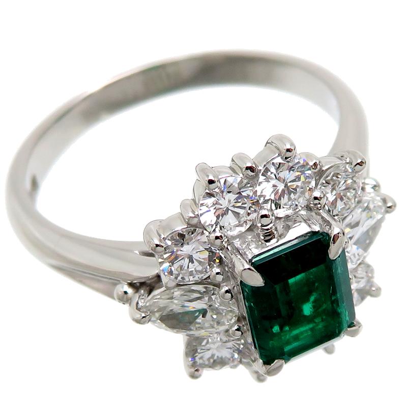 銀座店］Non Brand ノンブランド Pt900 0.81ct エメラルド 