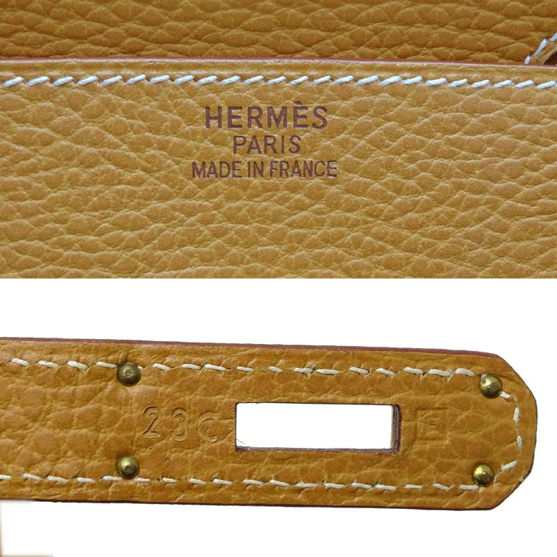 ［銀座店］HERMES エルメス バーキン35 □F刻印 2002年製 ゴールド金具 ハンドバッグ アルデンヌ ナチュラルサブレ（キャメル） DH80999｜dsdaikokuya｜07