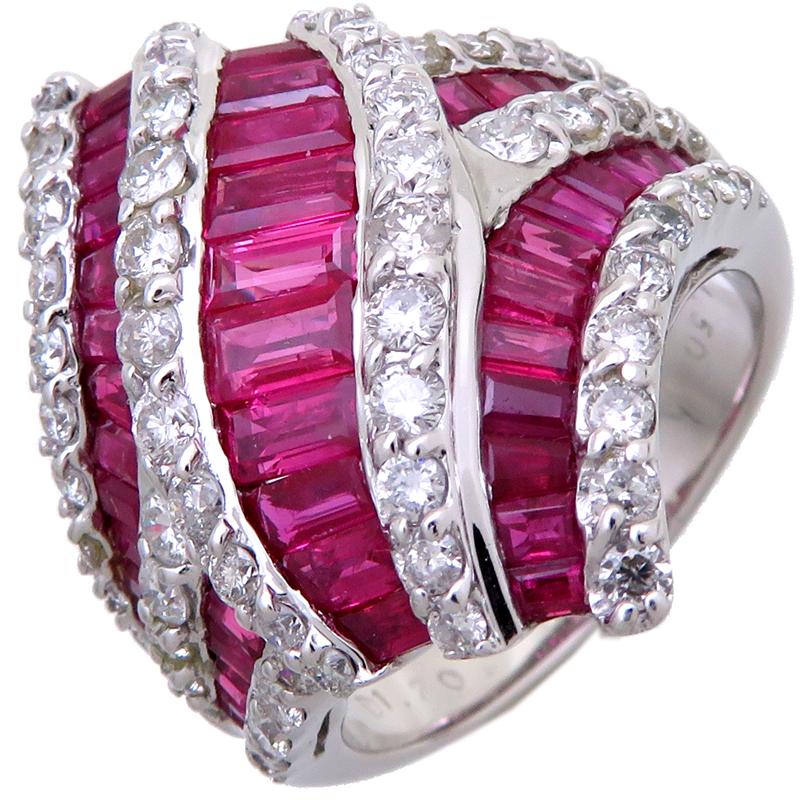 銀座店］Non Brand ノンブランド K14WG 4.50ct ルビー ダイヤモンド  