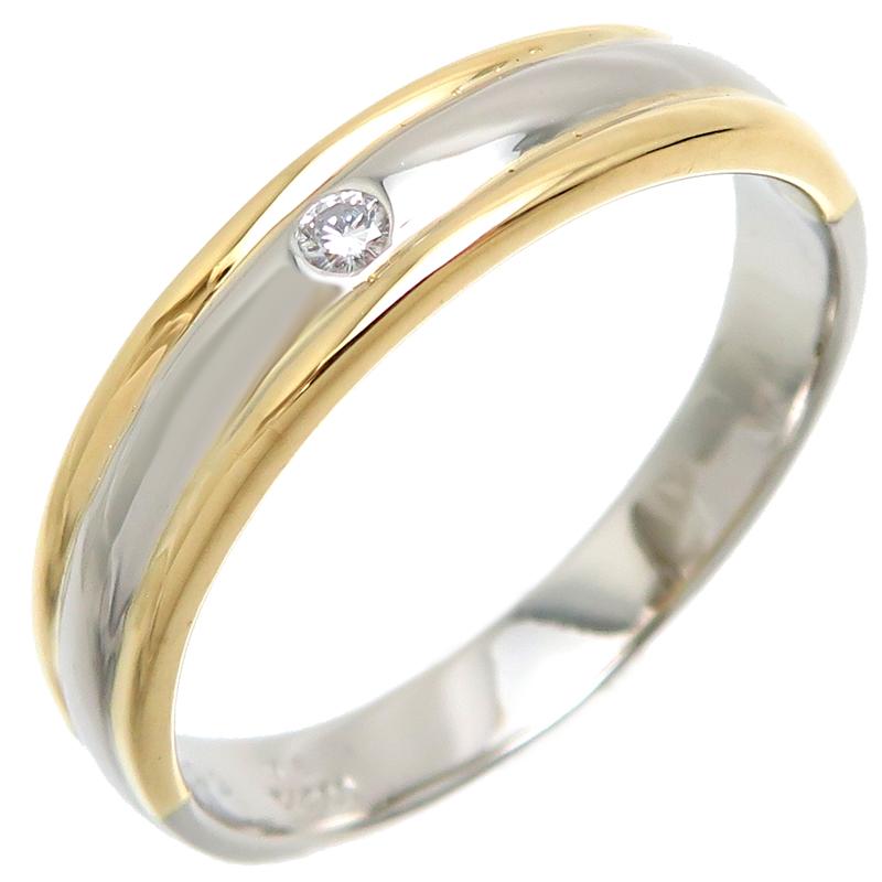 飯能本店］Non Brand ノンブランド Pt900 K18 0.03ct ダイヤモンド  