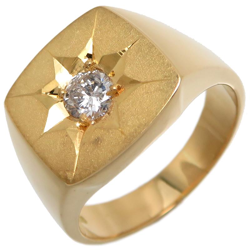 銀座店］Non Brand ノンブランド K18 0.36ct ダイヤモンド 印台 リング