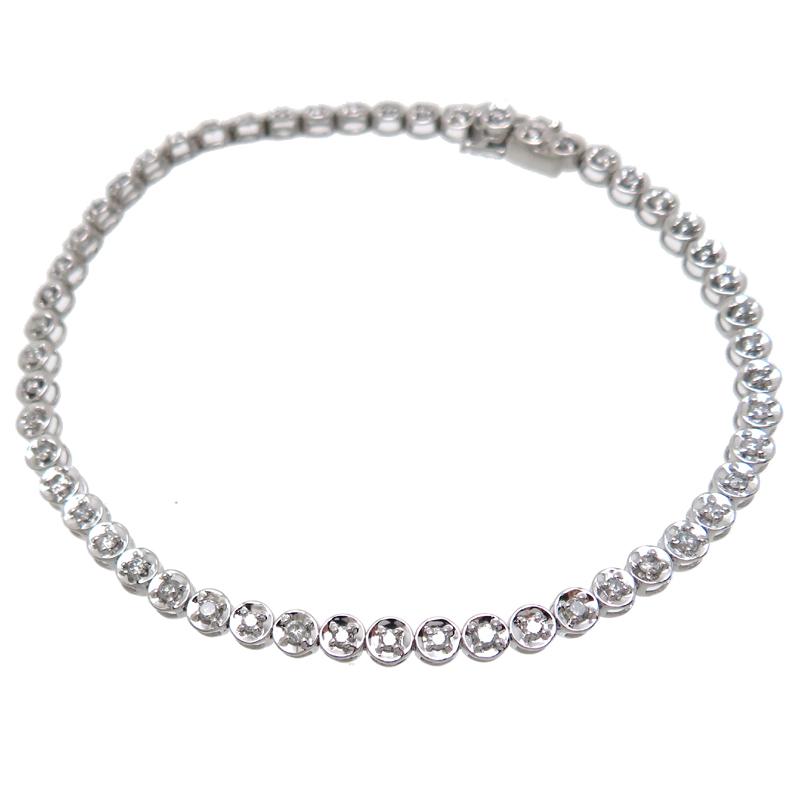 銀座店］Non Brand ノンブランド K18WG 1.00ct ダイヤモンド テニス  