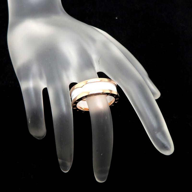【美品】BVLGARI ビーゼロワン リング ホワイトセラミック×PG 正規品 ビー・ゼロワン ブルガリ リング ビーゼロワン BVLGARI 指輪 B.zero1