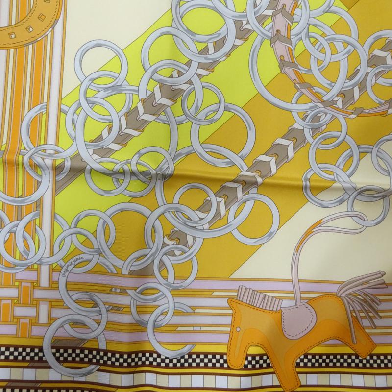 HERMES ［銀座店］HERMES エルメス カレ90 馬車力とチャーム スカーフ  