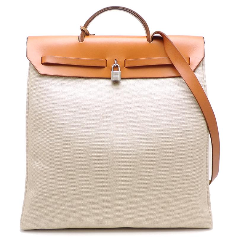 飯能本店］HERMES エルメス エールバッグ MM シルバー金具 □D刻印  