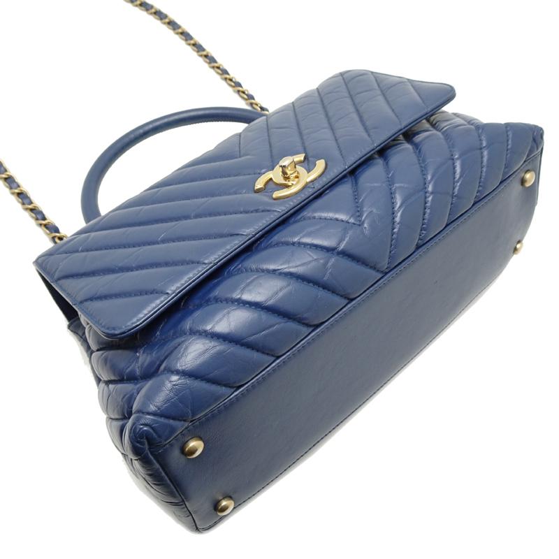 CHANEL シャネル ココマークロック Vステッチ シープ カーフスキン チェーンショルダーバッグ レディース アイボリー A91893 CHANEL - シャネル Vステッチ チェーン 2way ショルダーバッグ 斜め