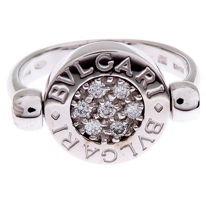 ブルガリオニキスホワイトゴールドリング。ダイヤ７石。 ブルガリオニキスホワイトゴールドリング。ダイヤ7石。