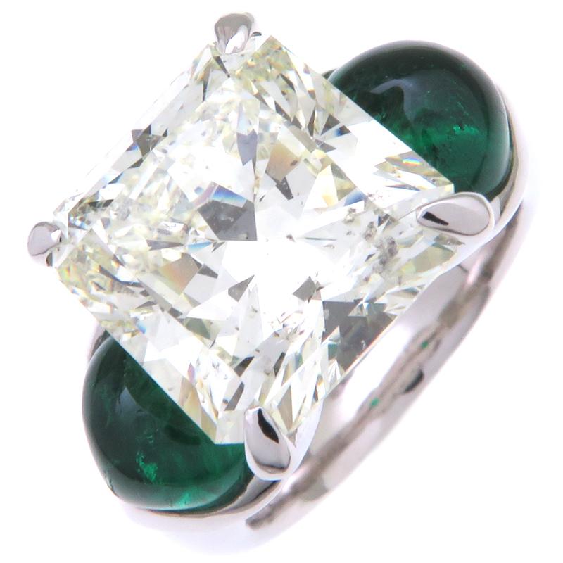 pt900 天然エメラルド・ダイヤモンド 0.30ct サイズ12.5号