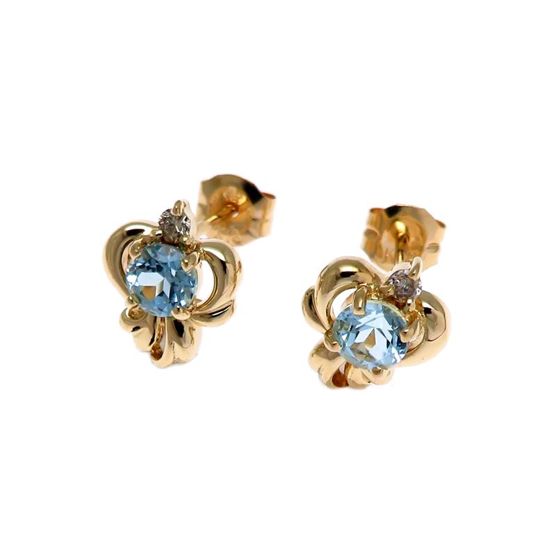 ジュエリーマキK18 ダイヤモンド4石イヤリング